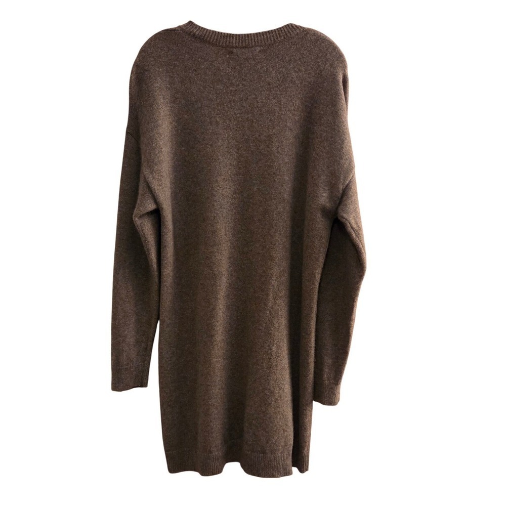 Reformation Henrietta 100% Cashmere Long Sleeve Sweater Dress in Cocoa, Sz L - Picture 4 of 12